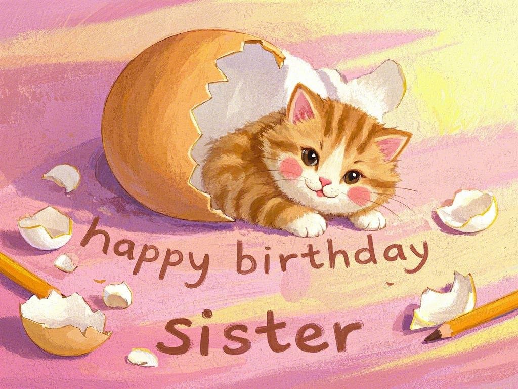 hilarious happy birthday sister gifs with cats​