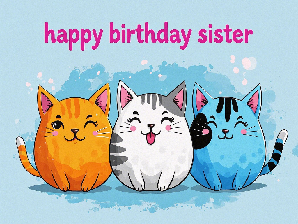 hilarious happy birthday sister gifs with cats​