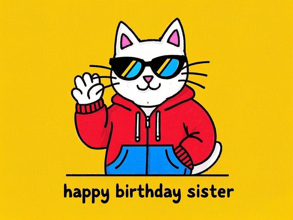 hilarious happy birthday sister gifs with cats​