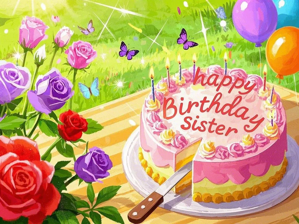 happy birthday sister gifs with roses free