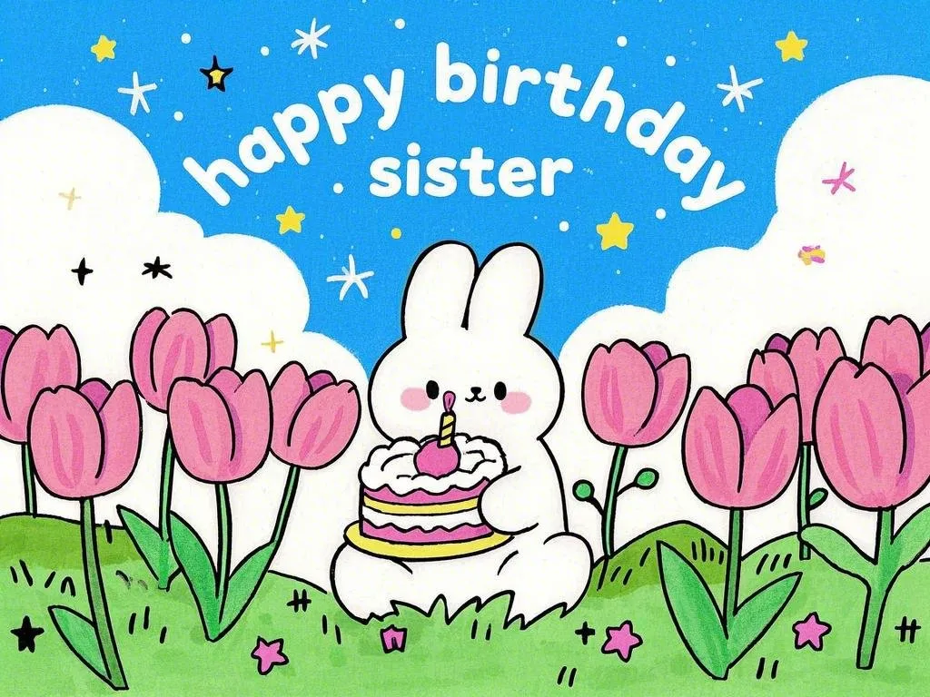 pink themed happy birthday sister gifs free