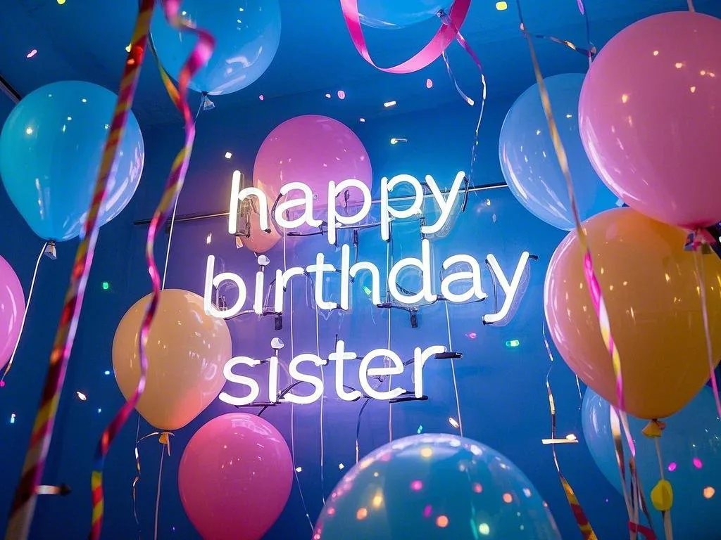 neon glow happy birthday sister gifs free