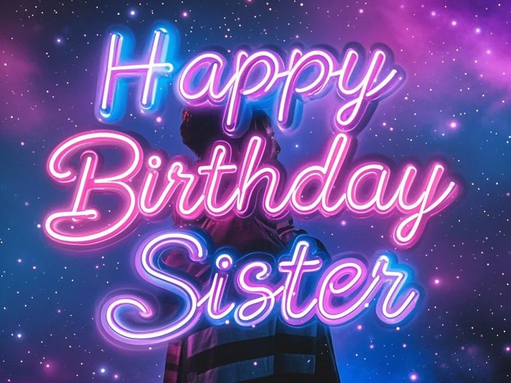 neon glow happy birthday sister gifs free