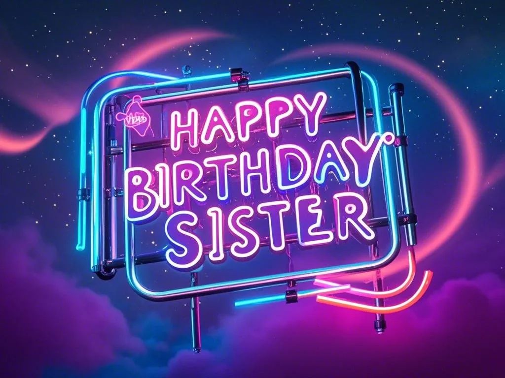 neon glow happy birthday sister gifs free