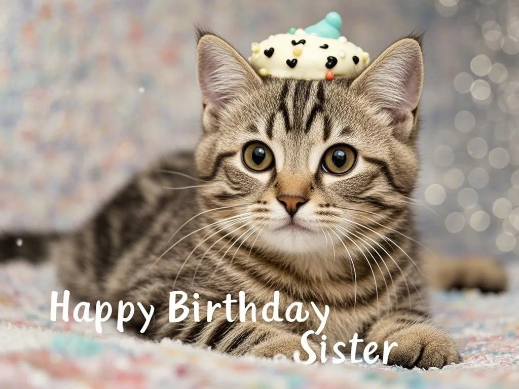 free happy birthday sister gifs with cute kittens