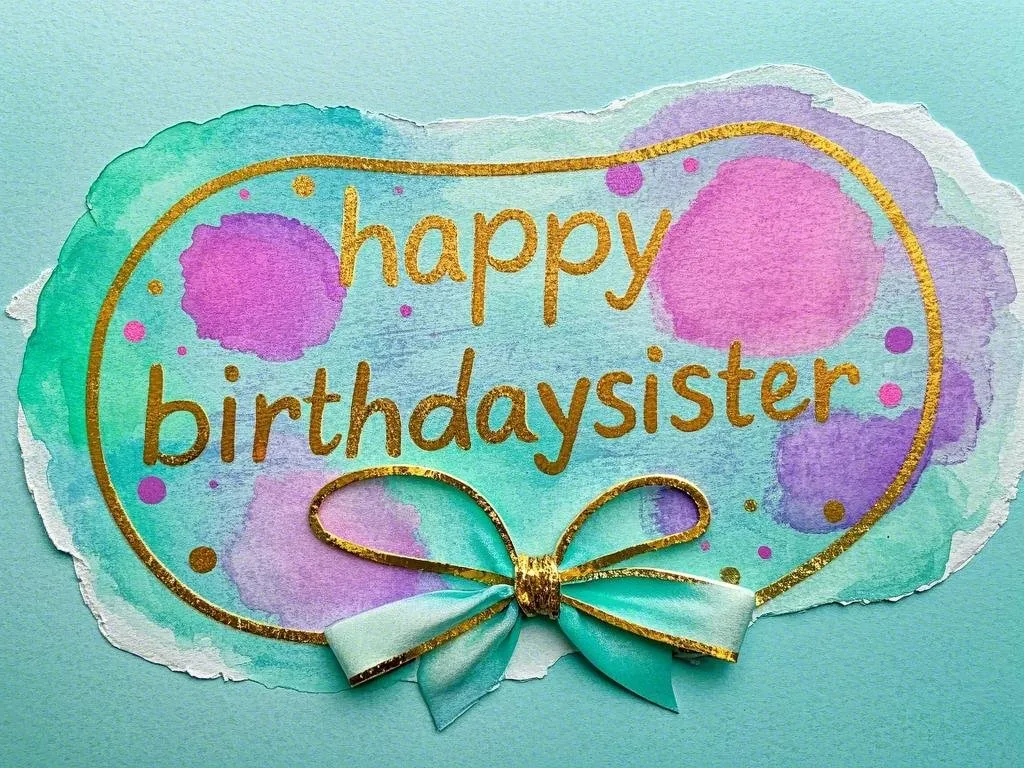 happy birthday sister gifs free in watercolor style
