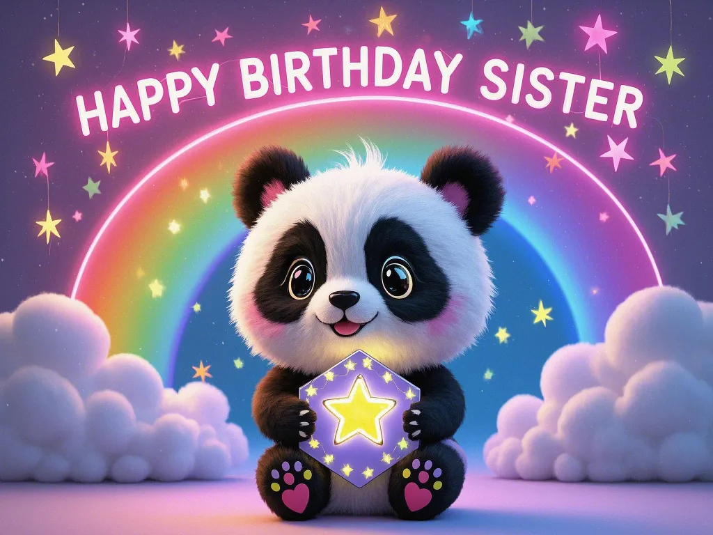 neon glow happy birthday sister gifs free to use