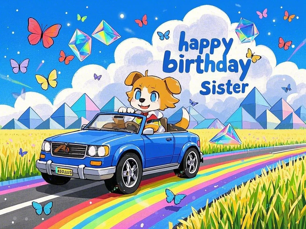 cartoon happy birthday sister images with butterflies