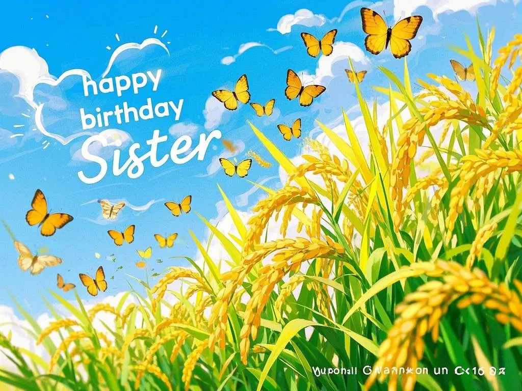cartoon happy birthday sister images with butterflies