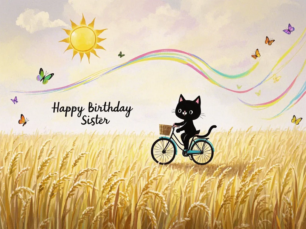 cartoon happy birthday sister images with butterflies