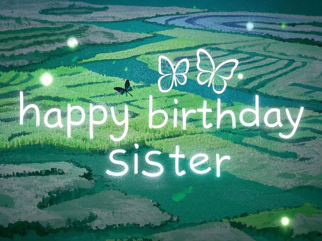 watercolor happy birthday sister images with butterflies