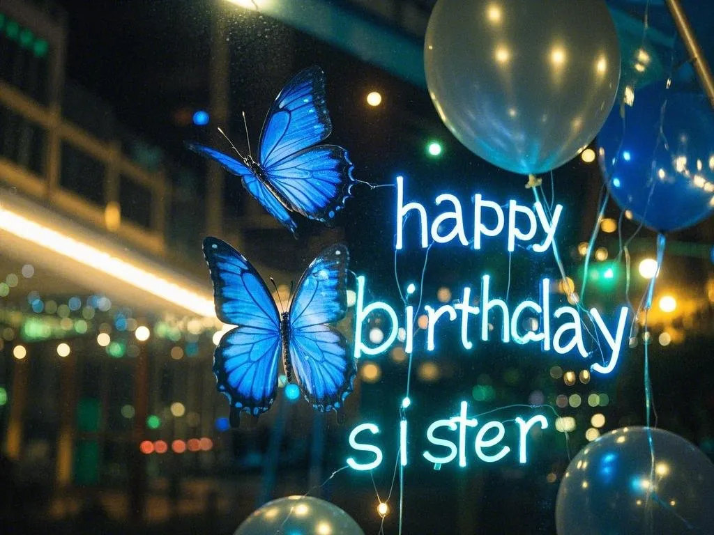 romantic happy birthday sister images with butterflies