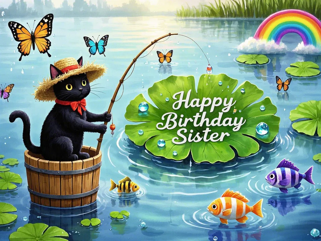 vintage style happy birthday sister images with butterflies