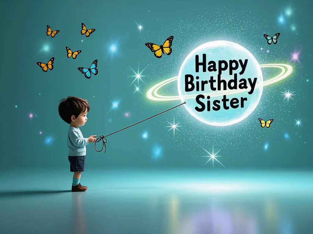 minimalist happy birthday sister images with butterflies