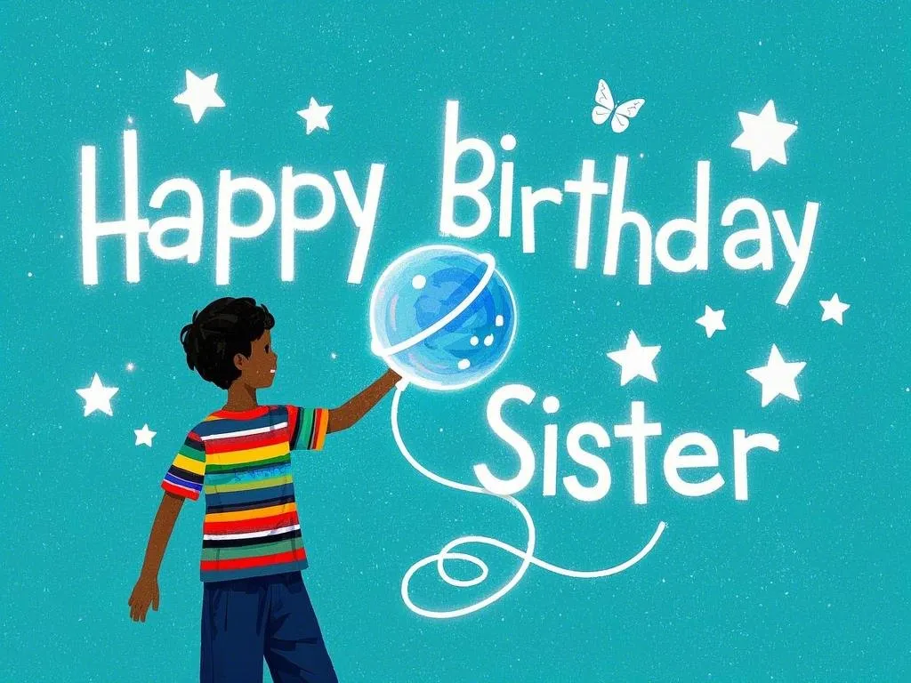 minimalist happy birthday sister images with butterflies