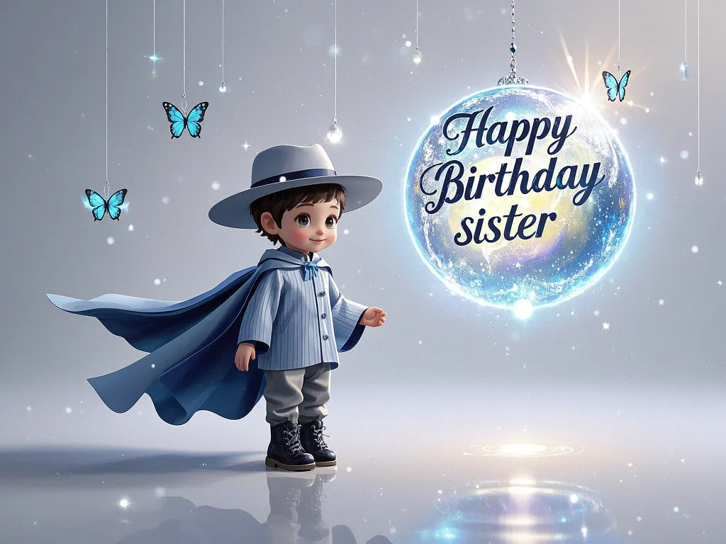 minimalist happy birthday sister images with butterflies