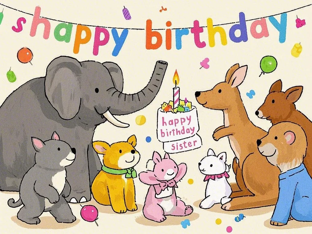 happy birthday sister gifs with silly prank scenes​