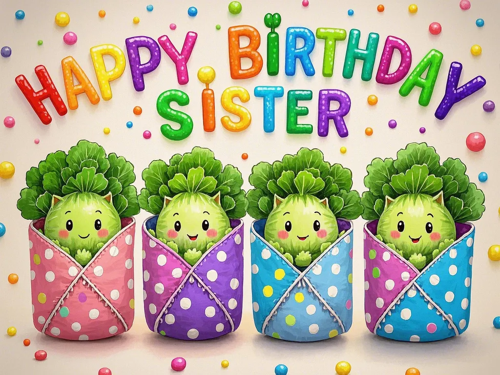 animated happy birthday sister gifs with wacky emojis​