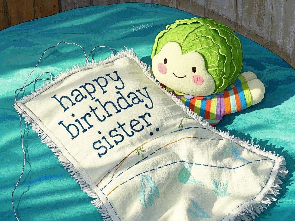 animated happy birthday sister gifs with wacky emojis​