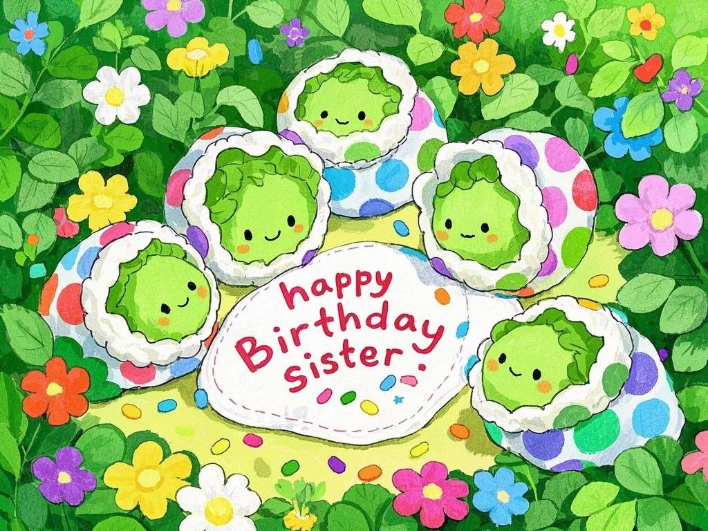 animated happy birthday sister gifs with wacky emojis​