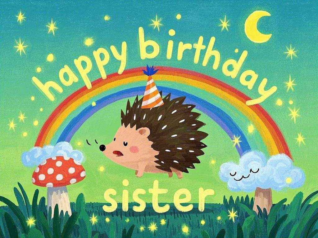 funny gifs for sister's birthday with cartoony visuals​