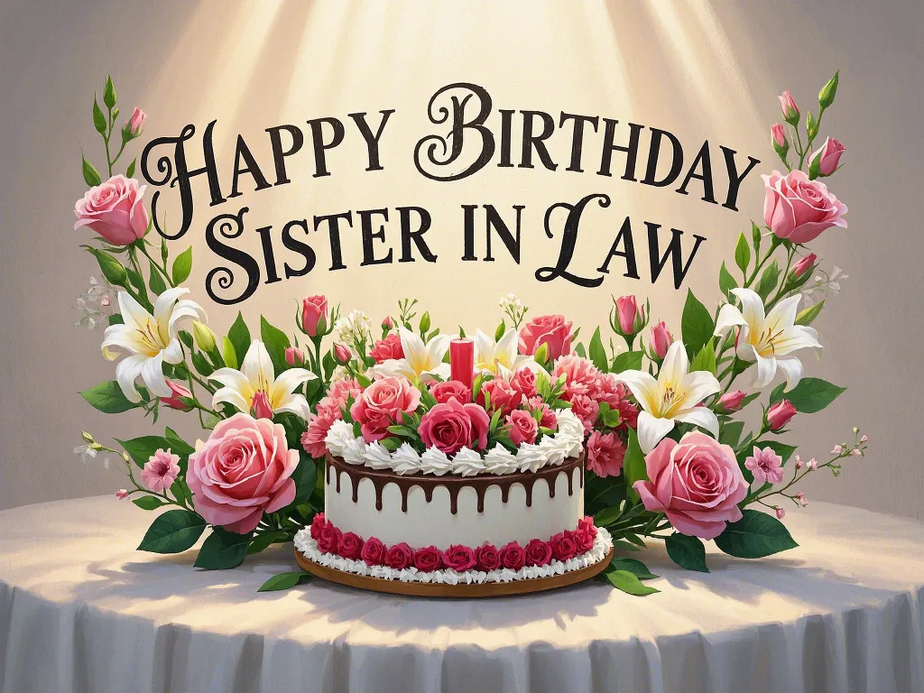 happy birthday sister in law elegant floral gifs