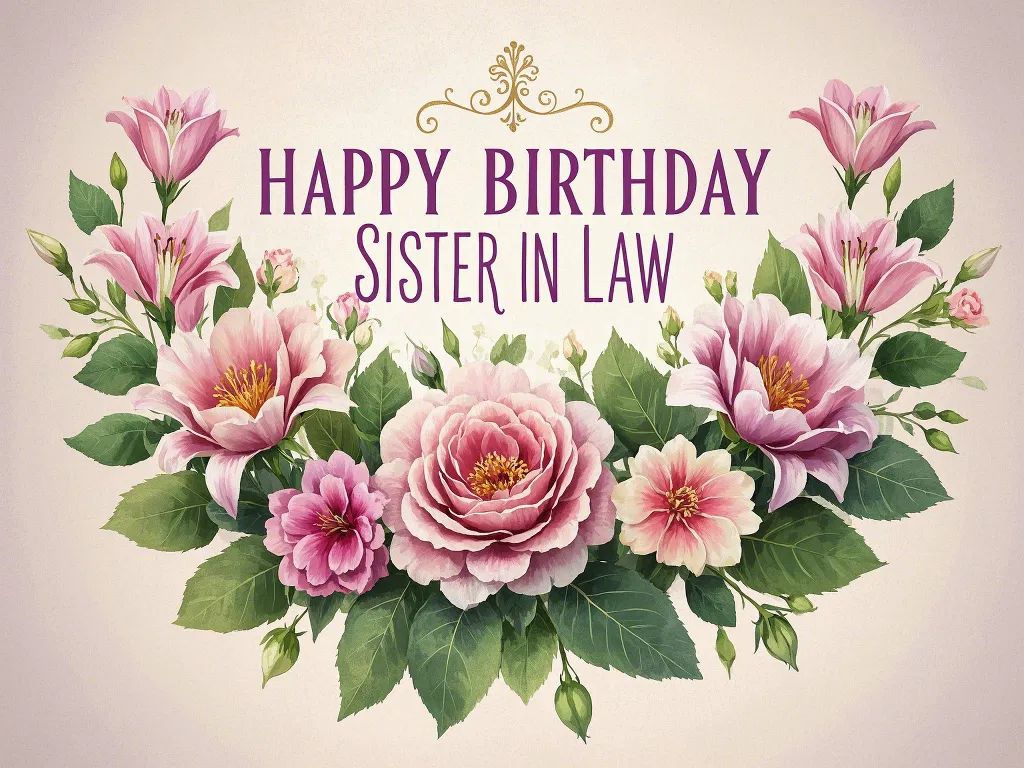 happy birthday sister in law elegant floral gifs