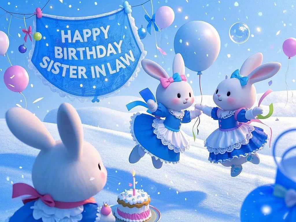 happy birthday sister in law cartoon style gifs