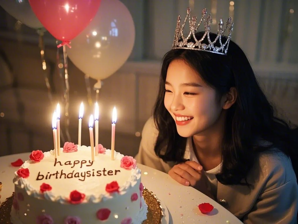 cute little sister blowing out birthday candles american style gif
