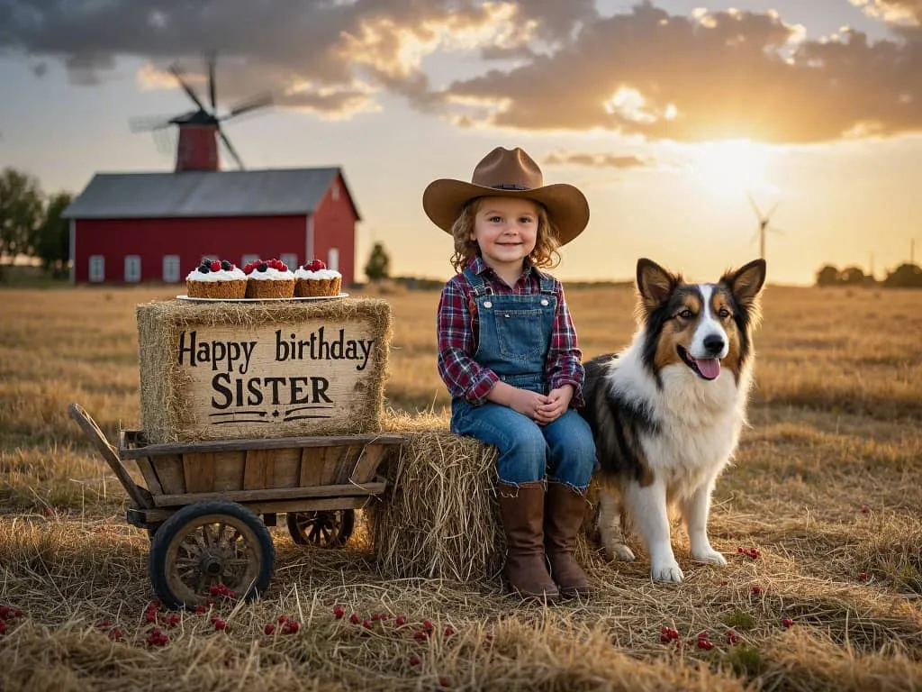 american rustic style happy birthday sister images farm puppies and denim