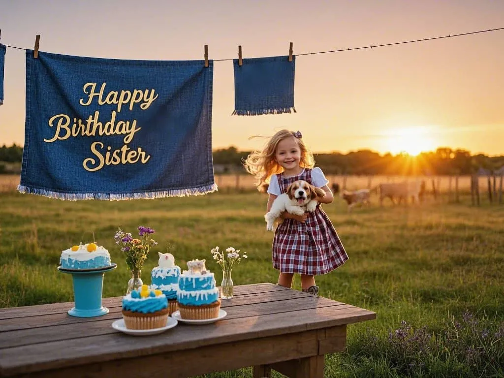 american rustic style happy birthday sister images farm puppies and denim
