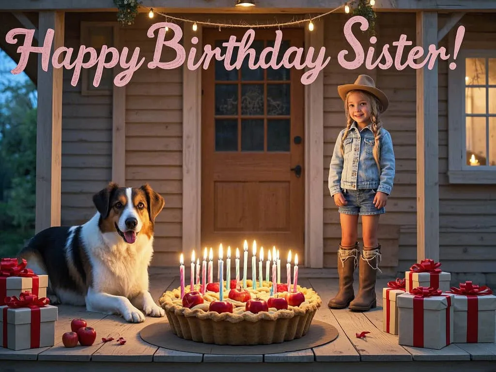 american rustic style happy birthday sister images farm puppies and denim