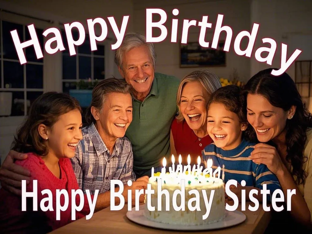 happy birthday little sister with family smiles and patriotic decorations gif