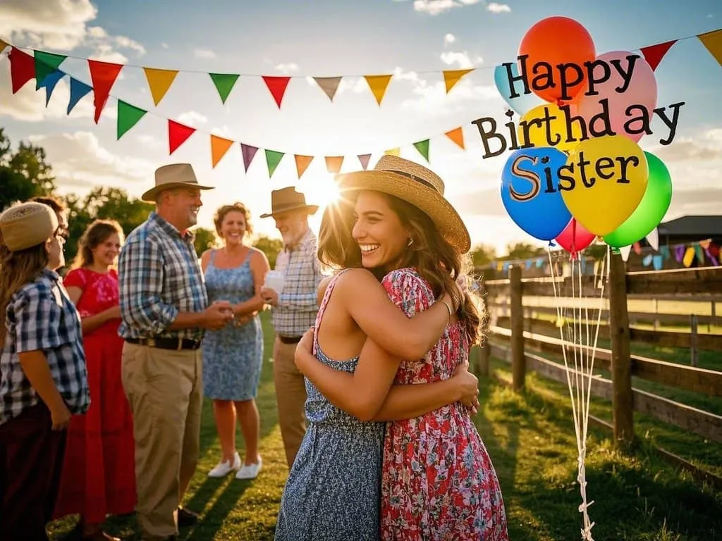 happy birthday sister meme sweet with american cowboy hats