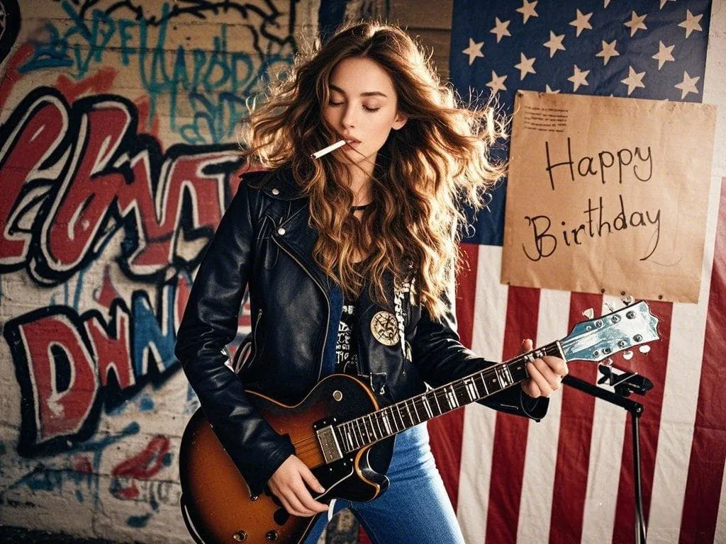 rocking sister 40th birthday wishes with cool american stylised pictures