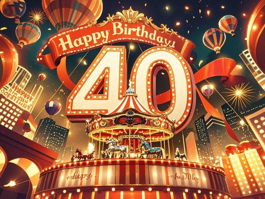 happy 40th birthday wishes to sister with funny american stereo pictures