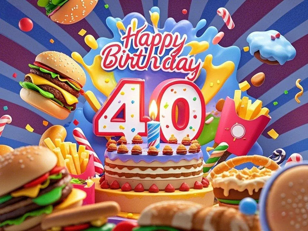 happy 40th birthday wishes to sister with funny american stereo pictures
