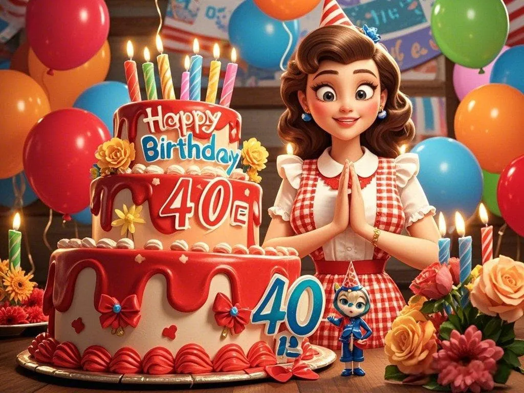happy 40th birthday wishes to sister with funny american stereo pictures