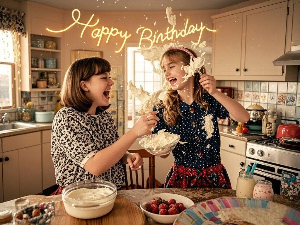 sisterly love wishes for sister's 40th birthday in american exaggerated style