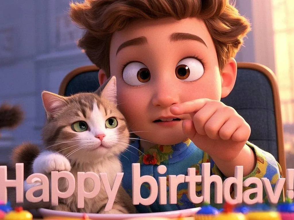 happy birthday friend images with cats