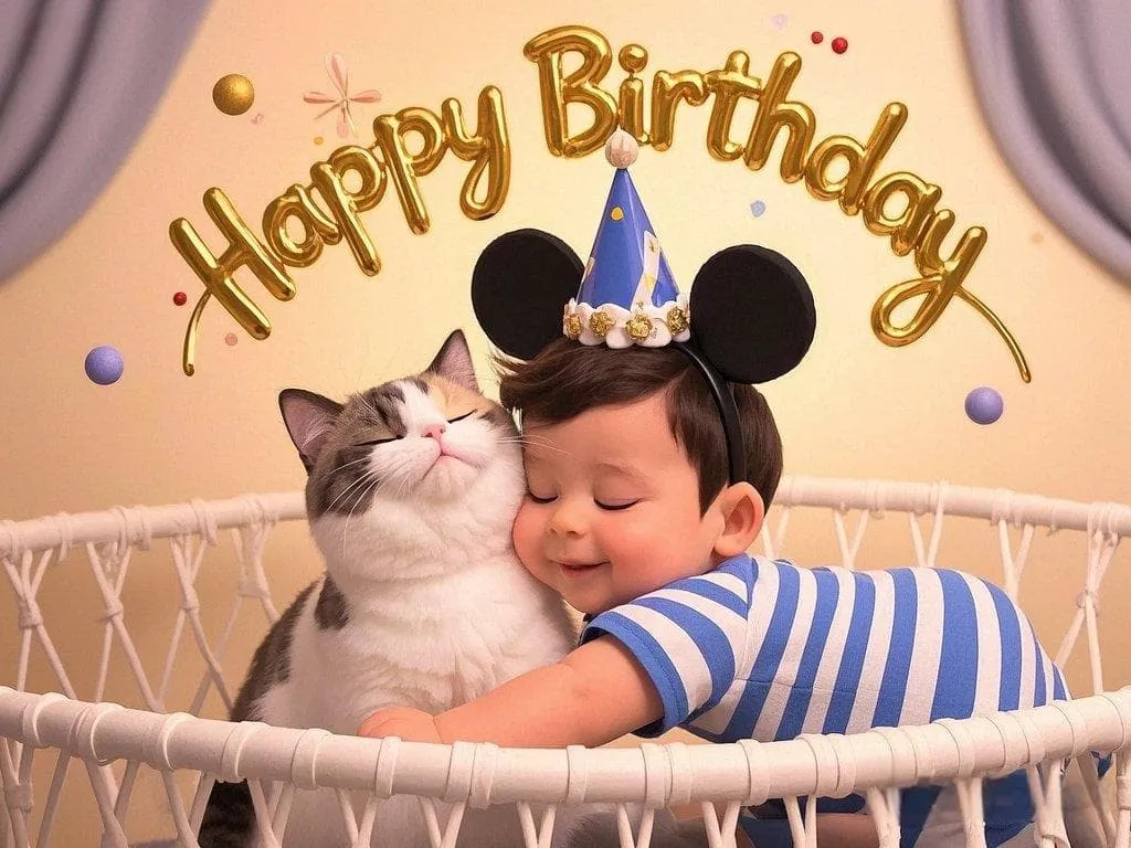 happy birthday friend images with cats
